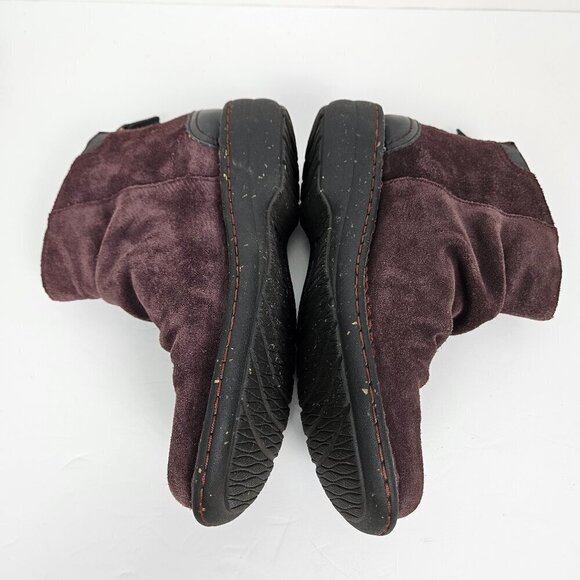 Clarks Avington Swan Purple Suede Gathered Scrunch Ankle Boot US 6 - Picture 3 of 9